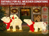 Set of 3 Lighted Polar Bear Family Christmas Decorations, Pre-lit Holiday Decor with 190 Warm White 26035753