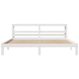 Bed Frame with Headboard without Mattress White 180x200 cm Super King 3306054