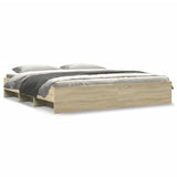 Bed Frame Sonoma oak Engineered wood 200x200cm Bed Frame 3295627