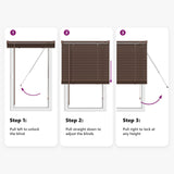 Venetian Blind Dark Brown with Pattern 150 x 120 cm 25 mm PVC 42003792
