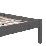Bed Frame without Mattress Grey Solid Wood 150x200 cm King Size King Size 814891