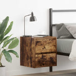 ZNTS Wall-mounted Bedside Cabinets 2 pcs Smoked Oak 38x34x40 cm 861256