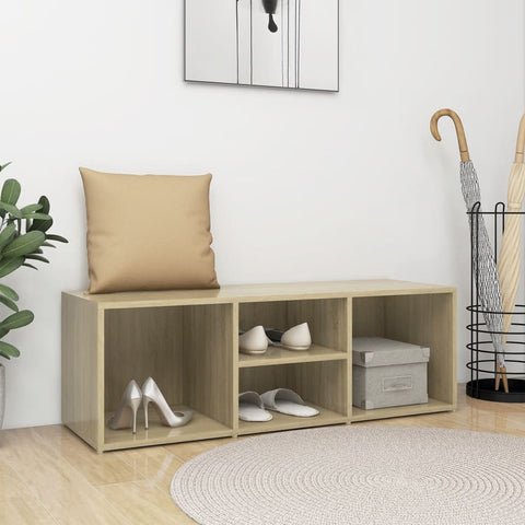 Shoe Storage Bench Sonoma Oak 105x35x35 cm Engineered Wood 804466