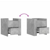 Bedside Cabinet Concrete Grey 45x50x50 cm Engineered Wood 848286