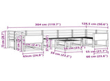 Outdoor Sofa Set 6 pcs Natural Solid Acacia Wood 3385060