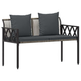 Outdoor Benches 2 -Seater 116 x 56 x 75 cm Poly Rattan 42025353