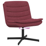 Swivel Chair Wine Red 63 x 75 x 76 cm Fabric 42007353
