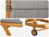 Sun Lounger Brown and Light Grey Polyester 42032687
