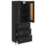 Highboard Black Oak 69.5 x 34 x 180 cm Engineered Wood 3416252