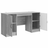 Desk with Shelf Grey Sonoma 142.5 x 50 x 75 cm Engineered Wood 3414645