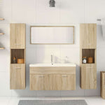 ZNTS 5 Piece Bathroom Furniture Set Sonoma Oak Engineered Wood 3325031