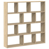 ZNTS Wall Cube Shelf 12 Compartments Sonoma Oak Engineered Wood 860006