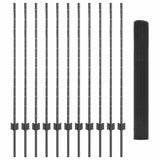 Welded Wire Fence with Post 25 x 1.2 m PVC-Coated Steel 3336601