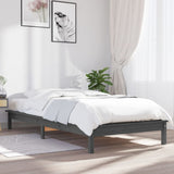 Bed Frame without Mattress Grey Single Solid Wood 820573