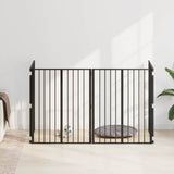 Dog Gate 4 pcs Black 80 x 100 cm Galvanised Steel 892002