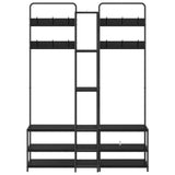 Coat Stand with Shoes Bench Black Oak 143 x 30 x 199.5 cm 8012044