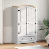 Wardrobe CORONA White 101 x 52 x 170 cm Solid Pine Wood 42021192