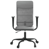Office Chair Height Adjustable Grey Mesh Fabric and Faux Leather 353014