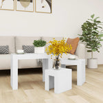 Nesting Coffee Tables 3 pcs White Engineered Wood 808540