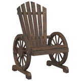 Garden Adirondack Chair Burnt Wood Solid Fir Wood Standard 365090