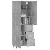 Highboard Concrete Grey 69.5x34x180 cm Engineered Wood 3195887