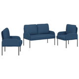 Sofa Sets with Cushion 3 pcs Blue 115 x 56 x 80 cm Plywood 3406215