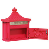 Wall Mounted Mailbox Red 40.5 x 16 x 45 cm Cast Aluminum 42023502