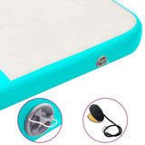 Inflatable Gymnastics Mat with Pump 200x200x10 cm PVC Green 92696