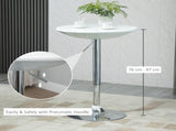 Modern Round Bar Table Adjustable Height Home Pub Bistro Desk Swivel Painted Top with Silver Steel T3398P344556