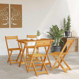 Bistro Set Folding 5 pcs Oil Natural Solid Acacia Wood 4105503