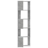 Corner Bookcase 5-Tier Concrete Grey 50x50x179 cm Engineered Wood 852585