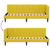 Corner Bed Frame with Headboard Yellow 80 x 200 cm Velvet 42016334