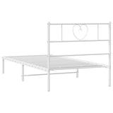Metal Bed Frame without Mattress with Headboard White 100x200cm 355507