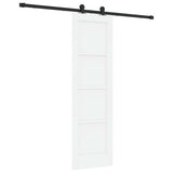 Sliding Door White and Black 61 x 198.5 cm Solid Pine Wood 3333353