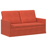 Sofa Set 2 pcs Red Orange Corduroy Fabric 3433253