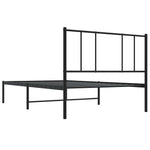 Metal Bed Frame without Mattress with Headboard Black 100x190cm 352474