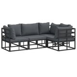 Garden Sofa Set with Cushion Black Aluminium 3378864