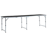 Foldable Camping Table Grey Aluminium 240x60 cm 48177