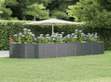 Garden Raised Bed Anthracite 367x140x68 cm Galvanised Steel 319106