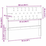 Upholstered Headboard Black 100 cm Solid Pine Wood 879191
