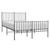 Metal Bed Frame without Mattress with Footboard Black 120x200cm 350880