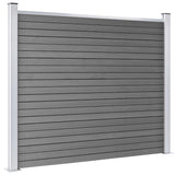 Fence Panel Set WPC 872x146 cm Grey 3070458