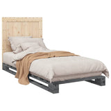 Bed Frame without Mattress Grey 90x200 cm Solid Wood Pine 3281544