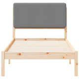 Bed Frame with Upholstered Headboard Light Grey 90 x 200 cm 877934