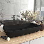 ZNTS Luxury Basin Rectangular Matt Black 71x38 cm Ceramic 146964
