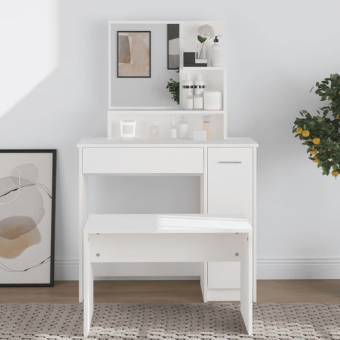 Dressing Table with Mirror White 86.5x35x136 cm 802957