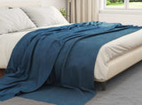 Throw Blankets 24 pcs Navy Blue 270 x 240 cm Fleece 42017104