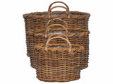 Planter Basket with Storage 3 pcs Brown Kubu Rattan 42020956