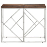 Console Table Silver Stainless Steel and Solid Wood Sleeper 349989