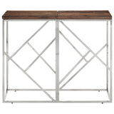 Console Table Silver Stainless Steel and Solid Wood Sleeper 349989